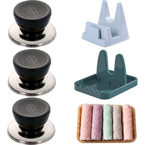3 poignées de couvercle de pot ensemble de poignées anti-brûlure wok vapeur couvercle de pot en verre capuchon supérieur poignée tête de couvercle de pot support de couvercle de pot (1/4)
