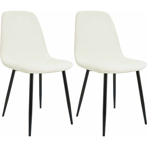 2er Set Esszimmerstuhl Maryam creme Stoff