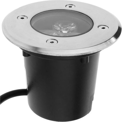 BeMatik - Foco LED de suelo de 3W 80mm. Luz de color azul