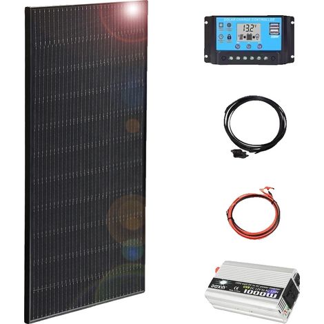 Panneau Solaire, Monocristallin, Design Léger, 150w 12v 220v kit (1/2)