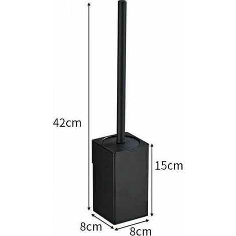 (Black) Square wall-mounted 304 stainless steel toilet brush holder, home hotel bathroom deodorizing floor-standing toilet brush holder (1/5)