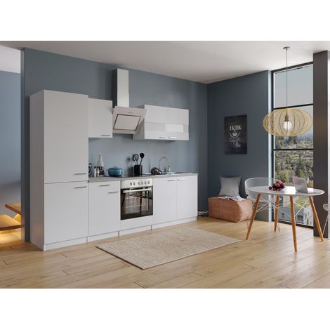 Cuisine Kitchenette Bloc cuisine intégrée Blanc Malia 270 cm Respekta