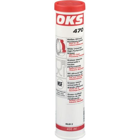 Grasso ad alte prestazioni universale bianco OKS 470 bianco NSF H2 cartuccia da 400 ml (1/4)