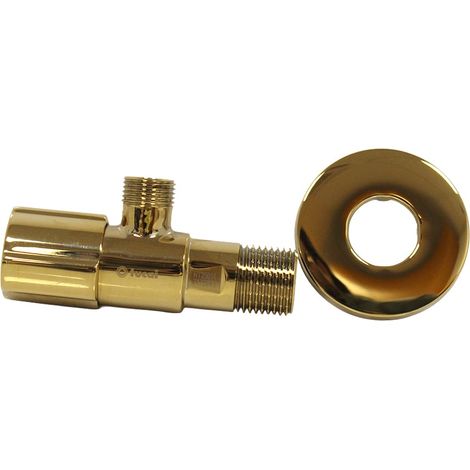 Robinet équerre design - ACS - OR - Mâle 1/2" / Mâle 3/8" - Tucai (1/5)