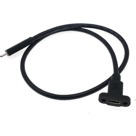Câble de données USB 2.0 rapide de type C avec support de fixation, longueurs multiples de 30 à 100 cm pour imprimante, souris et claviers. (1/4)