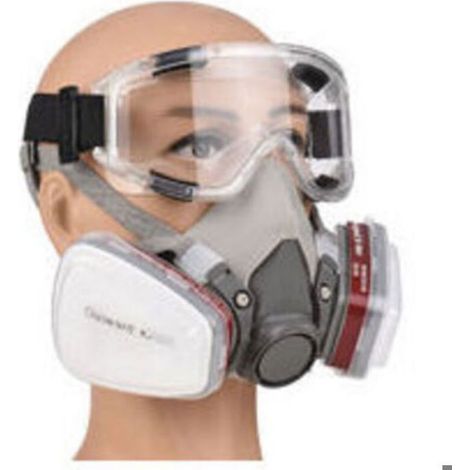 Demi-masque Respirateur - Silicone Plastique - Protection Contre Poussières Et Gaz - Pour Chantier Peinture Soudage - 1 Pièce (1/4)