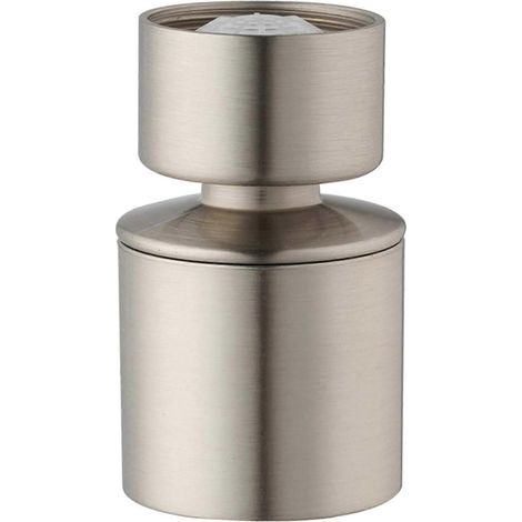 Robinet de cuisine avec finition nickel brossé, aérateur en acier inoxydable, tête pivotante à 360 degrés, deux modes de jet, économie d'eau [DB] (1/5)