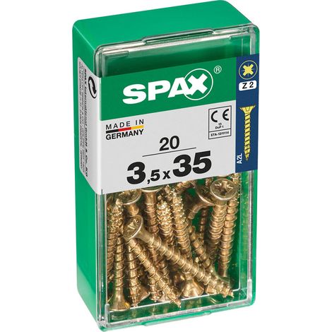 Boîte 20 Unités. Vis A Bois Spax Cab. Plat Yellox 3.5x35mm Spax (1/2)