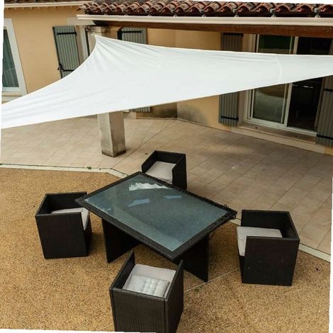 Werka Pro – Voile d'ombrage triangulaire blanc 3,6 x 3,6 m – Polyéthylène tressé anti UV – Angles renforcés pour protection solaire efficace