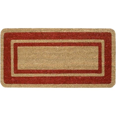 Paillasson Coco Naturel Élégant Antidérapant 40X70 cm Tapis Porte Entrée Interne Extérieur - Bordeaux