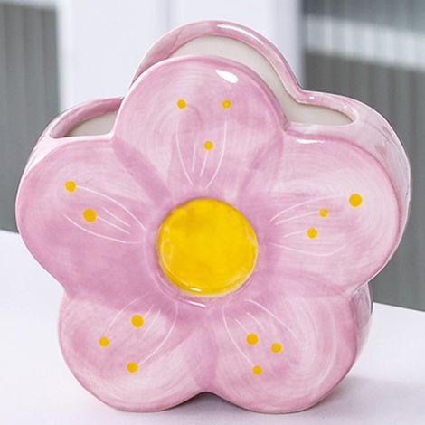 Porte-Stylo Pinceau Organisateur de Stylos Porte-Crayons Mignon Violet Fleur Décoration Chambre Pot à Crayons Style Bohème Esthétique Accessoires de Bureau Cadeau Pour Femmes (1/5)