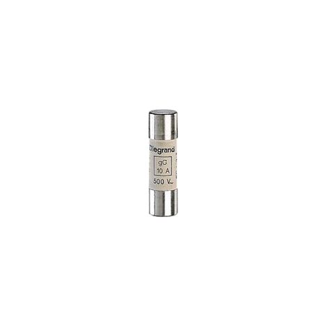 Cartouche industrielle cylindrique type gG 14x51mm sans percuteur 10A LEGRAND 014310