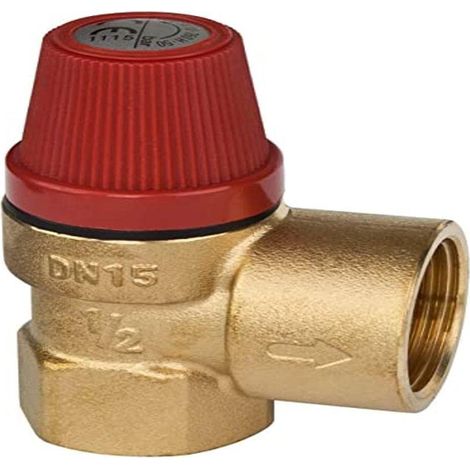 Caleffi Valvola di sicurezza a membrana, 1/2 x 3/4, pressione di risposta 2,5 bar, valvola di pressione, valvola di riscaldamento, valvola di limitazione della pressione, valvola a membrana