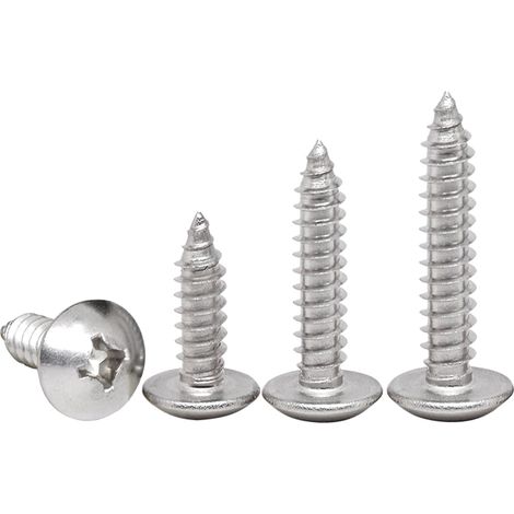 20 Pièces M4x30mm Vis à Bois Acier Inoxydable Tête Ronde – Vis Autotaraudeuses Cruciformes, Tête de Champignon, Fixations (1/5)