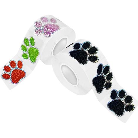 2rouleaux Stickers Muraux Patte de Chien Autocollants Décoratifs DIY pour Chambre Salon Bureau Autocollants Adhésifs Amovibles Design Original Empreintes de Pattes (1/5)