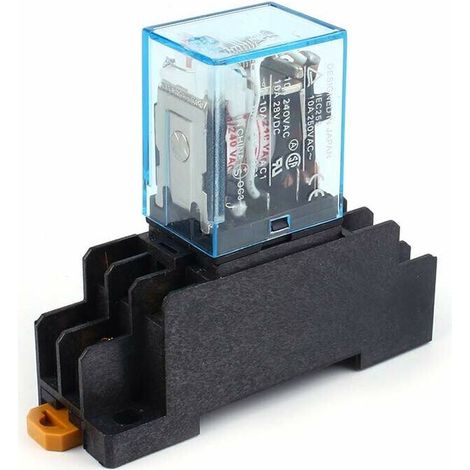 KZQ Nuovo relè di potenza a bobina AC 220V 10A DPDT LY2NJ HH62P HHC68A-2Z con base zoccolo (1/4)
