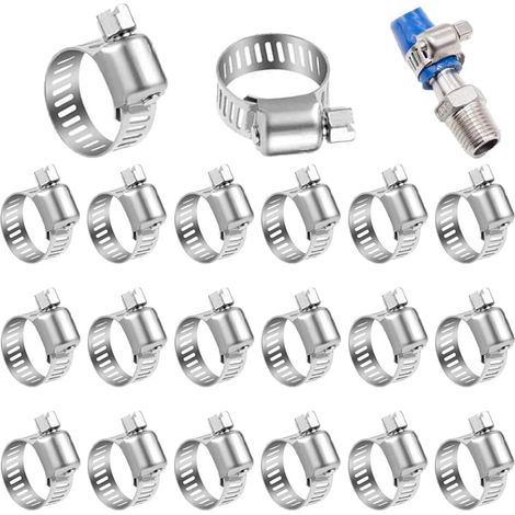 Clips de tuyau 30 PCS Clips d'entraînement de ver en acier inoxydable pour tuyau de tuyau Clips de jubilé 13-19 mm Pinces de tuyau en acier inoxydable 304 réglables