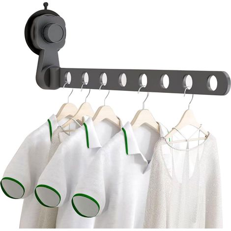 Tendedero ajustable con ventosa, tendedero extensible de aluminio, tendedero de pared, tendedero para bañera, tendedero para balcón (1/5)