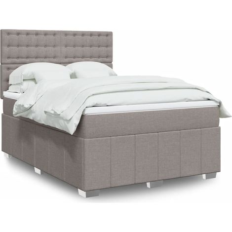 Boxspringbett mit Matratze Taupe 140x190 cm Stoff vidaXL