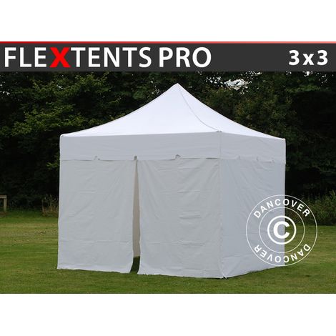 Faltzelt Faltpavillon Wasserdicht FleXtents PRO "Peaked" 3x3m (1/5)