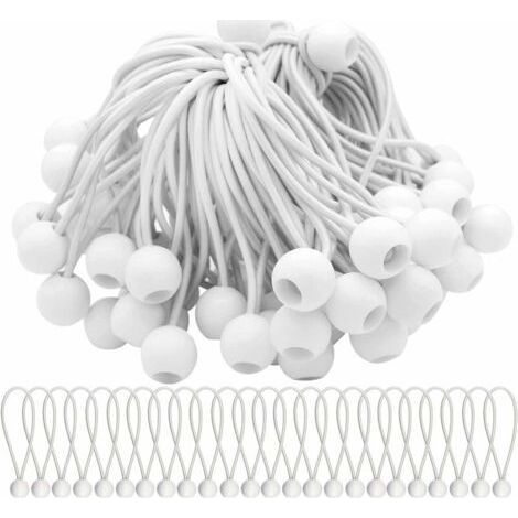 Pack of 50 bungee cords with elastic balls for marquees, tents, banners and tarpaulins (1/5)