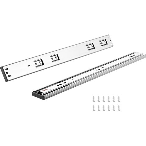 Mophorn 10 Paar 558.8 mm Schubladenschienen, seitlich montierte Schienen, robuste Stahlschiene mit Vollauszug, sanft schließende, geräuschlose Führungsschienen, Tragkraft 100 lbs