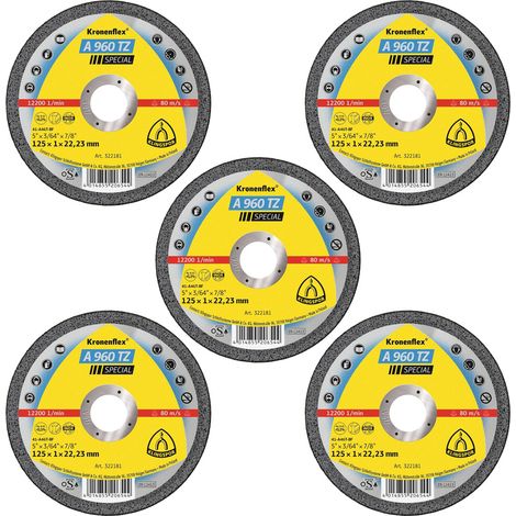 Lot de 5 Disques à tronçonner, Type A 960 TZ, 125x1x22,23 mm (1/2)