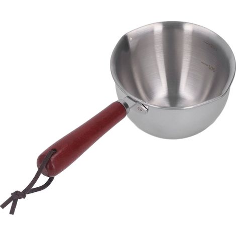 Chauffe-café et chauffe-beurre en acier inoxydable 304, mini-beurrier avec 2 entonnoirs pour chauffer le lait et le beurre (200 ml). (1/5)