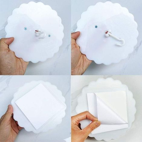 Lot de 2 crochets de plafond en forme de dôme super colle – Moustiquaire et auvent de lit (12 cm, 2 ensembles) – Installation facile, sans clous (1/3)