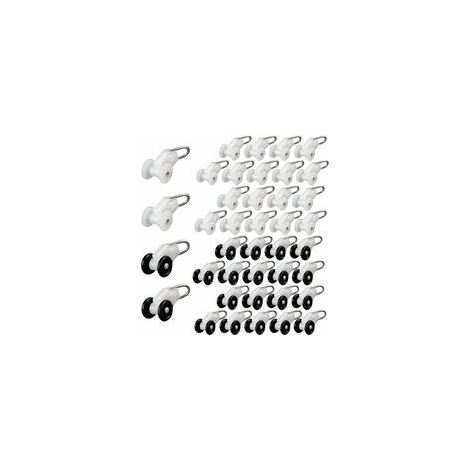CHOYCLIT Rouleaux Planeur de Rideau 40 Pièces Crochet Pergola Rail Rouleaux de Rail de Rideau Roue de Poulie en Métal Crochet Rideaux Coulissants Rouleaux de Tringle à Rideaux Glisseur Rail Rideaux (1/5)