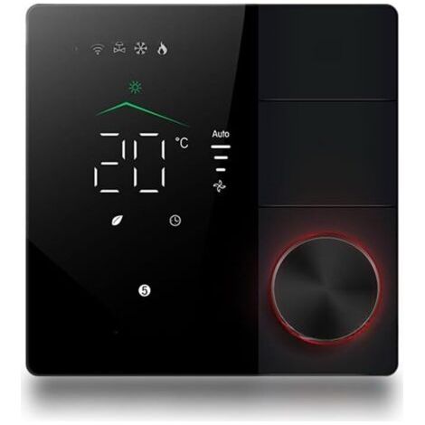 QORVA-Les Thermostats Intelligents Tuya pour Climatiseur avec Télécommande WiFi Smart Knob Thermostat LED Temperature Control Switch B