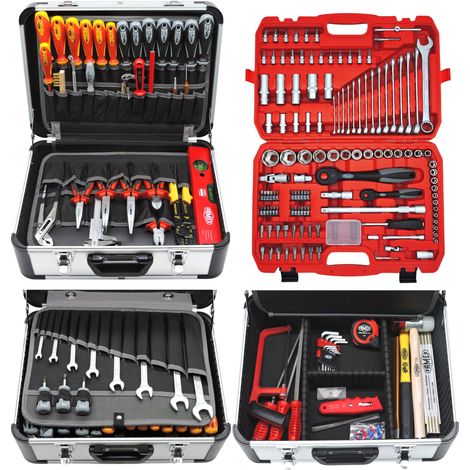 Coffret d'outils de mécanicien professionnel – Boîte à outils complète en aluminium – Outils en acier au chrome-vanadium – 41943 – Famex (1/5)