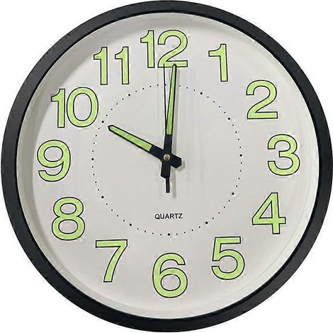 Horloge murale lumineuse silencieuse de 30 cm (12 pouces) avec veilleuse décorative (1/5)