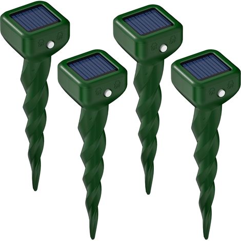 Répulseur à ultrasons pour taupes, répulseur solaire pour taupes, pour l'extérieur, étanche IP66, silencieux, pour repousser les taupes, campagnols, rats de poche et serpents, répulseur pour jardins, (1/5)