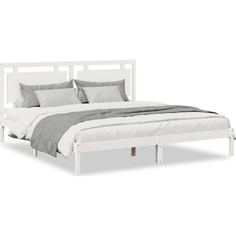 Maison Exclusive - Giroletto Extra Lungo senza Materasso Bianco 200x220cm Massello