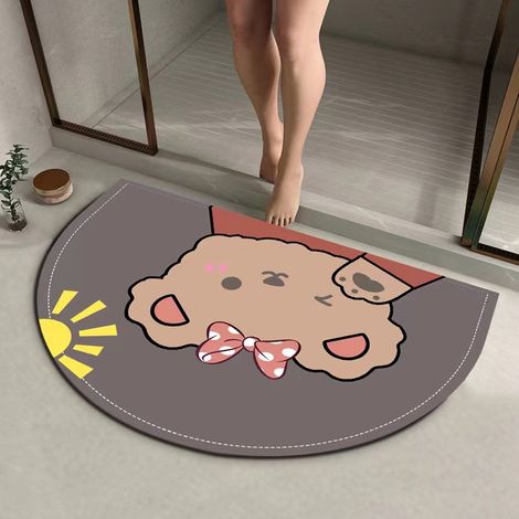Tapis de sol absorbant en terre de diatomées douce, antidérapant, à séchage rapide, pour salle de bain, 80 x 50 cm (31,5 x 20 pouces). (1/3)