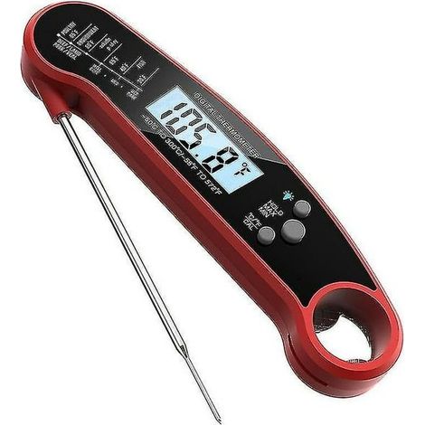 Thermometre Cuisine avec Sonde Pliables, 3s Lecture Instantané Thermomètre Digital, Rétroéclairage LCD & Calibration, Thermometre Cuisson pour Four, Viande, BBQ & Lait (1/5)