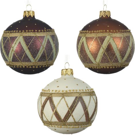 Palline di natale CHECKED assortite Ø8 cm