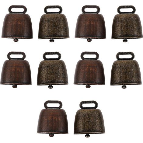 Lot de 10 clochettes en fer pour bétail et moutons, ornements pour colliers d'animaux de compagnie, accessoires agricoles (1/3)