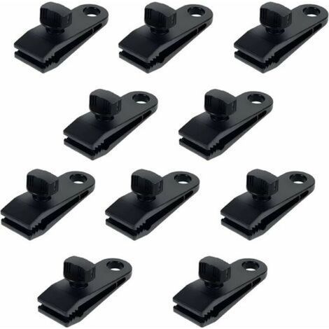 10 Pcs Clips de Tente en Plastique Clips de Bâche Sécurise Multifonctions Pinces pour Tente en Nylon Pinces à Bâche pour Camping, Bâches, Caravane, Toile d'Ombrage de Jardin (1/5)