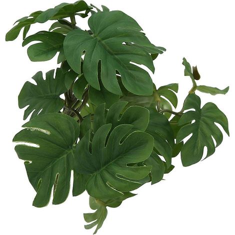 Plante artificielle en rotin synthétique imitant une feuille de tortue, idéale pour terrarium de reptiles (dragon barbu, lézard, gecko, serpent). Convient aux dragons barbus, lézards et serpents barbu (1/3)