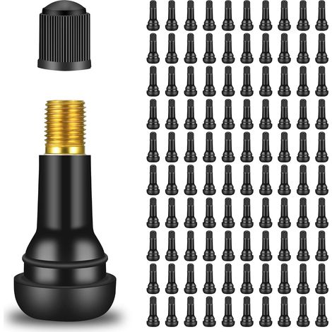 (100 Pièces) TR413 Valve Pneu Voiture, Valves en Caoutchouc Voiture Universelles,Valves en Caoutchouc Snap-in Valve de Voiture pour la (1/5)