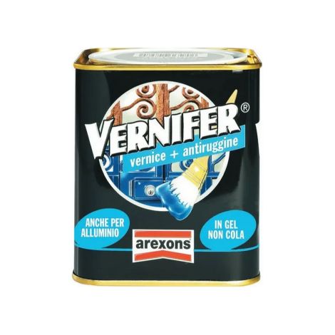 Peinture Vernifer antirouille antirouille couleur vert Renaissance 750 ml e'mail pour application directe sur rouille pour fer Verde Rinascimento - RAL 4890