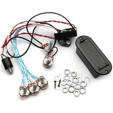 Circuit préamplificateur égaliseur à trois bandes pour deux guitares avec micros de basse actifs (1/5)