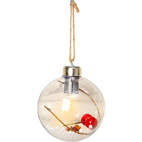Boules de Noël avec lumière LED à suspendre, décorations pour sapin de Noël et décoration intérieure (1/5)