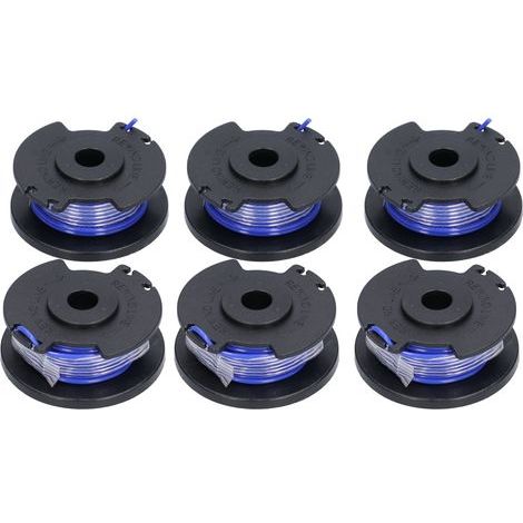 Lot de 6 bobines de fil pour coupe-bordure Ryobi 18V 24V 40V nylon 3,4m compatible AC14RL3A (1/5)