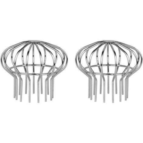 QORVA-Lot de 2 protections de gouttière en acier inoxydable pour gouttière, protection contre les feuilles, la mousse, la boue et les débris
