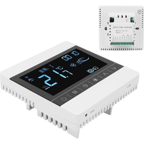 Intelligenter 220V-Wechselstromthermostat, Wandpanel mit LCD-Bildschirm für Klimaanlage und Gebläsekonvektor, Temperaturregler für das Haus, Einstellschalter. (1/5)