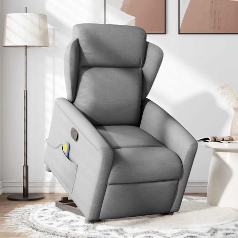 Maison Exclusive - Sillón de masaje reclinable de pie de tela gri