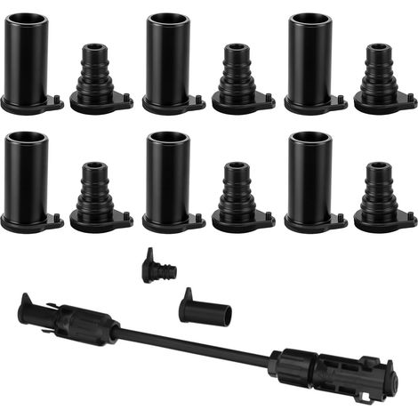Connecteur mc4 - Lot de 6 paires mc4 Connecteur Solaire, Capuchons Anti-Poussière en Silicone pour Prise PV, Bouchon Anti-Poussière pour Prise Solaire, pour Cable mc4, Connecteur Solaire Mâle/Femelle (1/5)